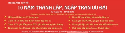  Chương trình khuyến mại “10 NĂM THÀNH LẬP, NGẬP TRÀN ƯU ĐÃI”