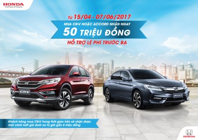 Honda Việt Nam triển khai chương trình khuyến mại hấp dẫn dành cho khách hàng mua xe Honda CRV và Honda Accord