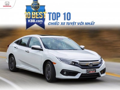 Honda Civic lọt top 10 chiếc xe tuyệt vời nhất trong tầm giá